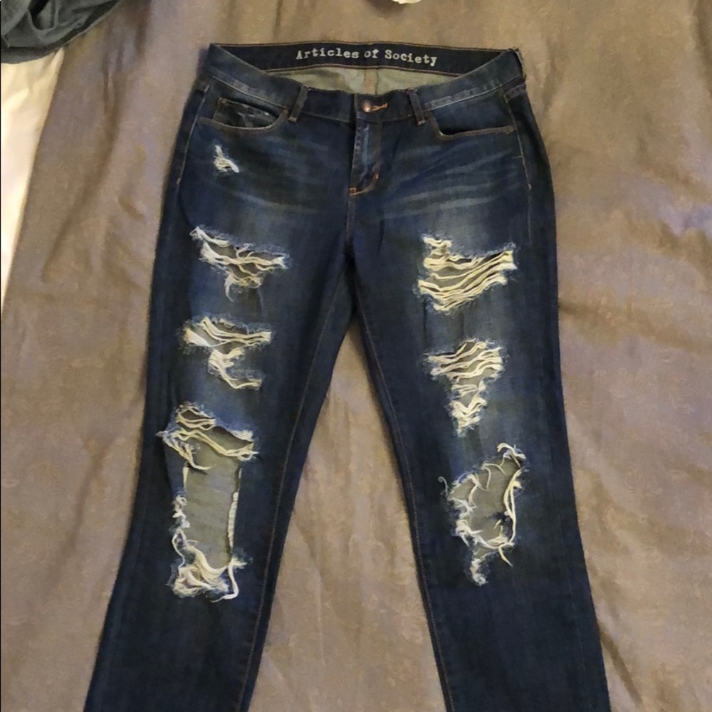 Distressed boyfriend style Articles Society jeans